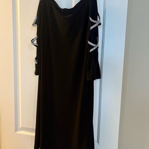 MSK Black Dress with Embellished Sleeves